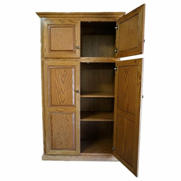 Pantry Cabinets |   Oak Kitchen Pantry With Upper Storage, Medium Oak Furniture Pantry Cabinets