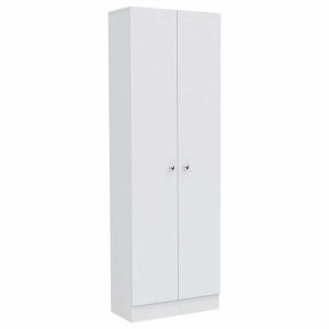 Pantry Cabinets |   Pemberly Row 70″ Modern Engineered Wood Storage Pantry Cabinet In White Furniture Pantry Cabinets