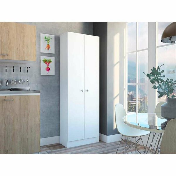 Pantry Cabinets |   Pemberly Row 70″ Modern Engineered Wood Storage Pantry Cabinet In White Furniture Pantry Cabinets