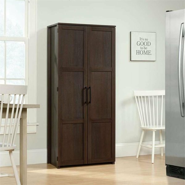 Pantry Cabinets |   Pemberly Row Transitional Engineered Wood Storage Pantry In Oak Furniture Pantry Cabinets