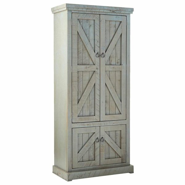 Pantry Cabinets |   Rustic Pantry Cabinet, Engineered Wood With X Patterned Doors, Dark Blue Furniture Pantry Cabinets