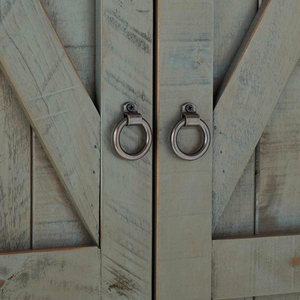 Pantry Cabinets |   Rustic Pantry Cabinet, Engineered Wood With X Patterned Doors, Dark Blue Furniture Pantry Cabinets