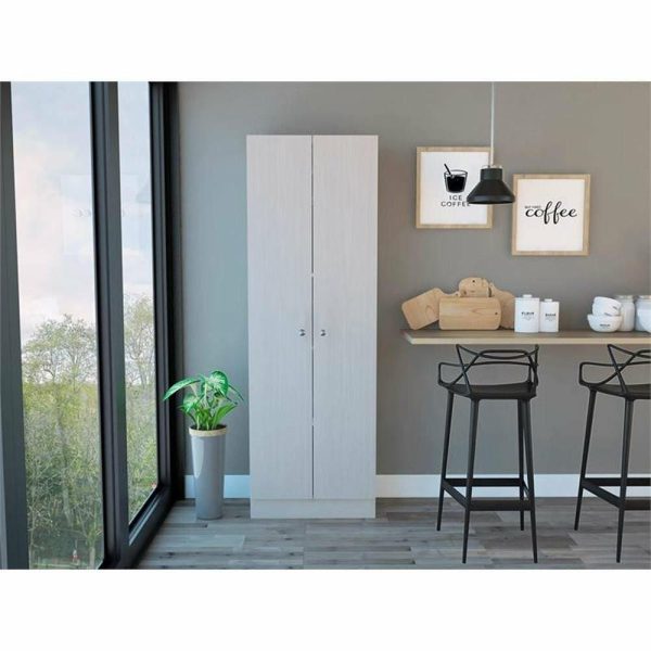 Pantry Cabinets |   Tuhome Modern Off White Engineered Wood Multistorage 70″ Two Door Pantry Furniture Pantry Cabinets