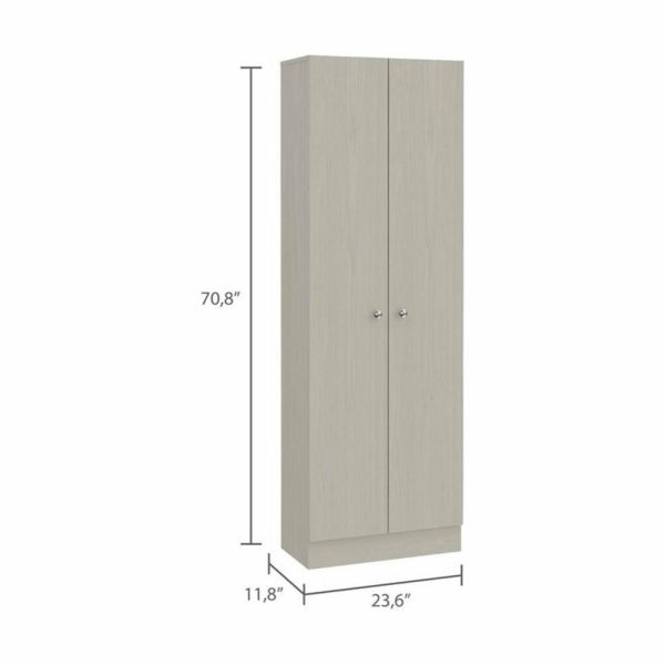 Pantry Cabinets |   Tuhome Modern Off White Engineered Wood Multistorage 70″ Two Door Pantry Furniture Pantry Cabinets