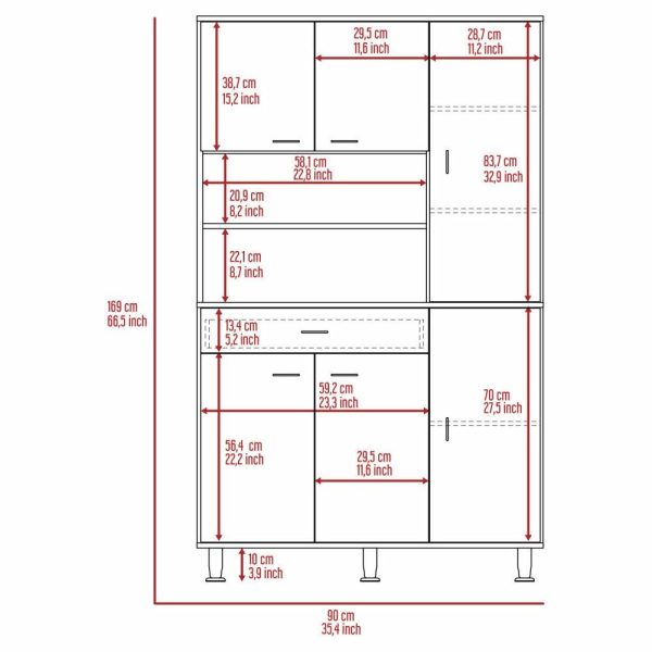 Pantry Cabinets |   Venice Pantry Cabinet, White Furniture Pantry Cabinets