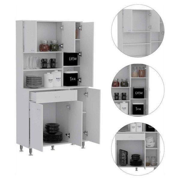 Pantry Cabinets |   Venice Pantry Cabinet, White Furniture Pantry Cabinets