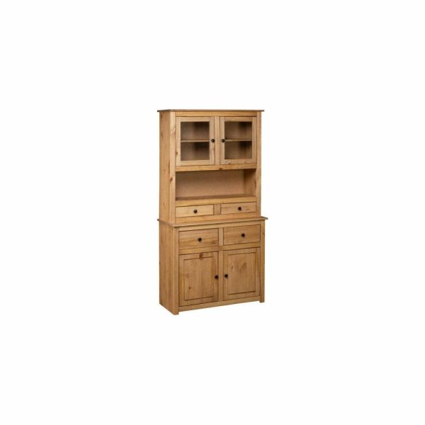 Pantry Cabinets |   Vidaxl Cabinet Wooden Display Case Storage Cabinet Solid Pine Panama Range Furniture Pantry Cabinets