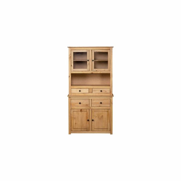 Pantry Cabinets |   Vidaxl Cabinet Wooden Display Case Storage Cabinet Solid Pine Panama Range Furniture Pantry Cabinets