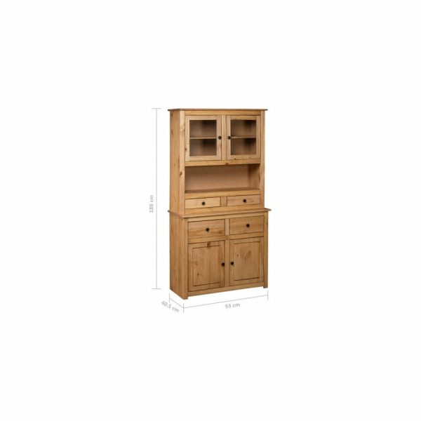 Pantry Cabinets |   Vidaxl Cabinet Wooden Display Case Storage Cabinet Solid Pine Panama Range Furniture Pantry Cabinets