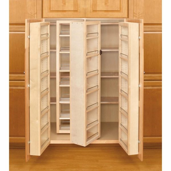 Pantry Cabinets |   Wood Swing Out Pantry Cabinet Organizer Kit, 12″Wx7.5″Dx45″H Furniture Pantry Cabinets