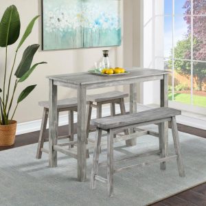 Pub & Bistro Sets |   Sonoma 4-Piece Pub Set, Storm Gray Wire-Brush Furniture Pub & Bistro Sets