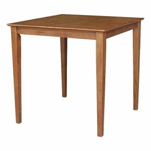 Pub & Bistro Tables |   36 X 36 In Wood Counter Height Dining Table With Shaker Legs – Distressed Oak Furniture Pub & Bistro Tables