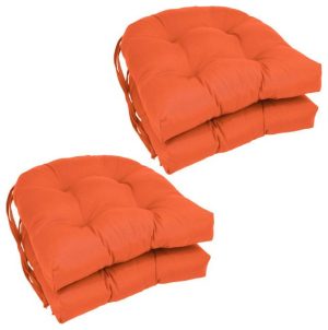 Seat Cushions |   16-Inch Solid Twill U-Shaped Tufted Chair Cushions (Set Of 4) Furniture Seat Cushions