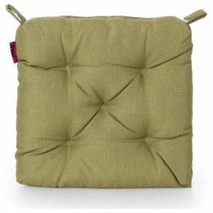 Seat Cushions |   Theresa Indoor Fabric Classic Tufted Chair Cushion, Muted Green Furniture Seat Cushions