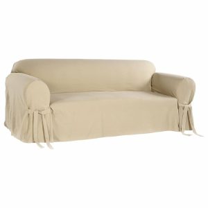 Slipcovers & Chair Covers |   Classic Slipcovers Brushed Twill 1-Piece Sofa Slipcover Solid Khaki Furniture Slipcovers & Chair Covers