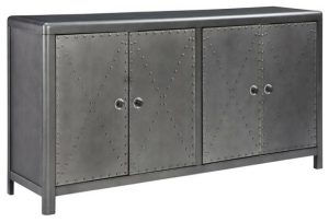 Storage Cabinets |   Bowery Hill Modern Engineered Wood Cabinet In Antique Gunmetal Gray Furniture Storage Cabinets