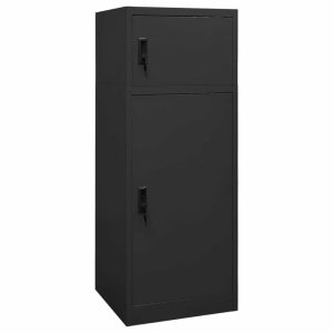 Storage Cabinets |   Vidaxl Saddle Cabinet Black 20.9″X20.9″X55.1″ Steel Tack Locker Furniture, Anthracite Furniture Storage Cabinets