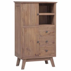 Storage Cabinets |   Vidaxl Sideboard Side Cabinet With 3 Shelves And 3 Drawers Solid Teak Wood Furniture Storage Cabinets