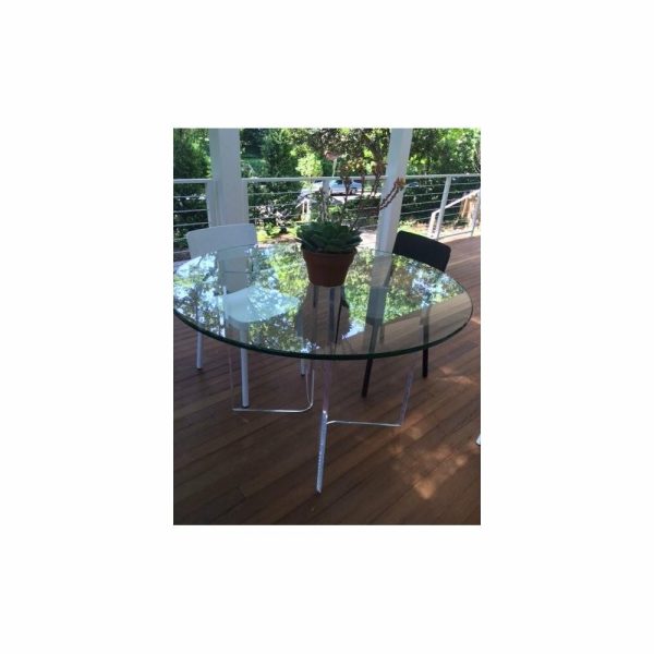 Table Tops & Bases |   Acrylic V/Boomerang Dining Table Bases, Set Of 2, 29″ High Furniture Table Tops & Bases