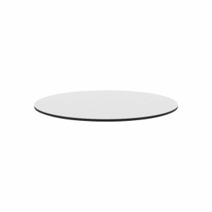 Table Tops & Bases |   Faz, Round Table Top, 35″, Hpl Black Edge, White Furniture Table Tops & Bases