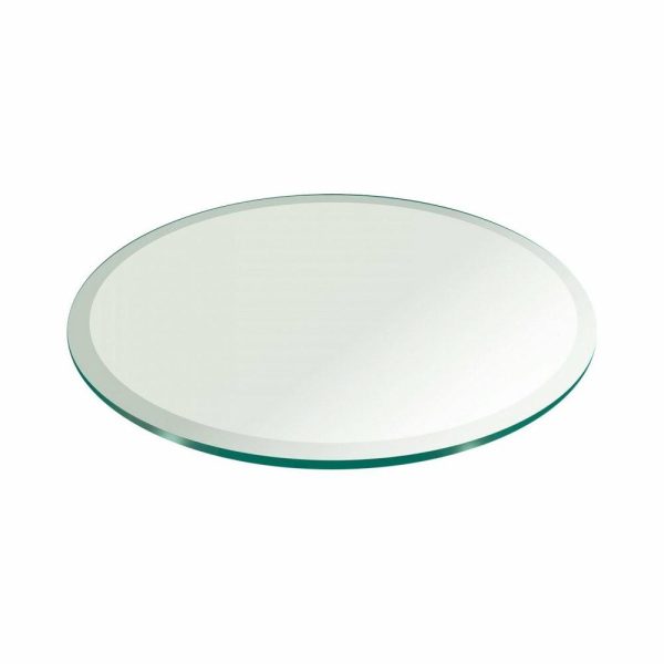 Table Tops & Bases |   Glass Table Top: 17 Inch Round 3/8 Inch Thick Beveled Edge Tempered Furniture Table Tops & Bases