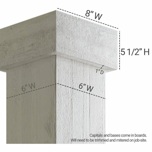 Table Tops & Bases |   Hand Hewn Endurathane Faux Wood Non-Tapered Square Column Wrap Furniture Table Tops & Bases