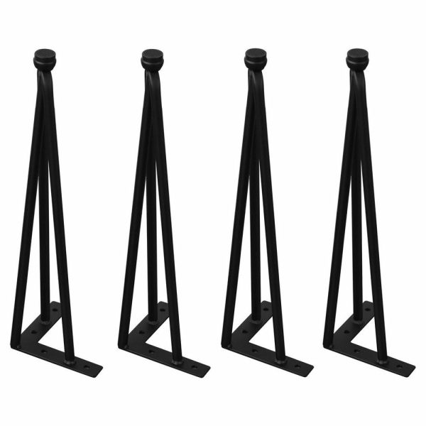 Table Tops & Bases |   Serenta Hairpin Metal Table Legs, 4-Piece Set, Black, 19″ Furniture Table Tops & Bases