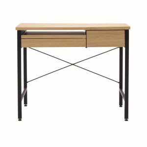 Desks |   Ashwood Compact Desk, Ashwood And Graphite Desks Desks