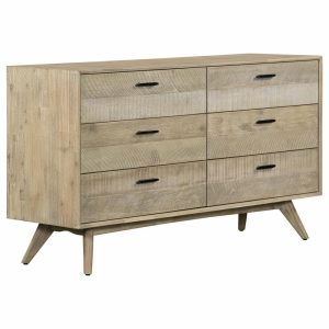 Dressers And Chests |   Baly Acacia Mid-Century 6 Drawer Dresser Bedroom Dressers And Chests