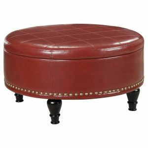 Footstools & Ottomans |   Augusta Storage Ottoman, Crimson Red Footstools & Ottomans Footstools & Ottomans