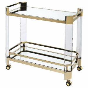 Bar Carts |   Butler Charlevoix Acrylic And Gold Serving Cart Bar Carts Bar Carts