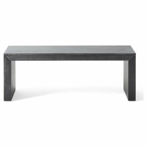 Dining Benches |   Chatham Farmhouse Acacia Wood Dining Bench, Black Dining Benches Dining Benches