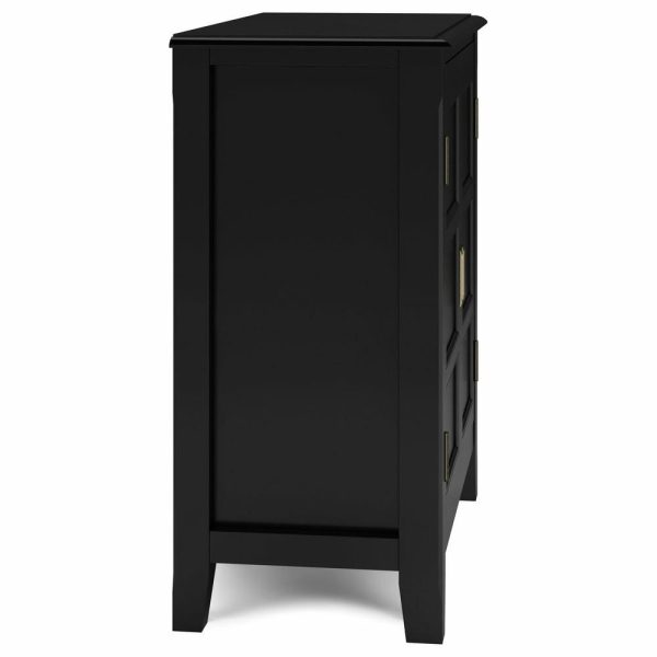 Storage Cabinets |   Burlington Solid Wood Low Storage Cabinet, Black Furniture Storage Cabinets