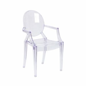 Dining Chairs |   Flash Furniture Ghost Chair With Arms, Transparent Crystal Chairs Chairs