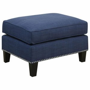 Footstools & Ottomans |   Emery Ottoman, Blue, Blue Footstools & Ottomans Footstools & Ottomans