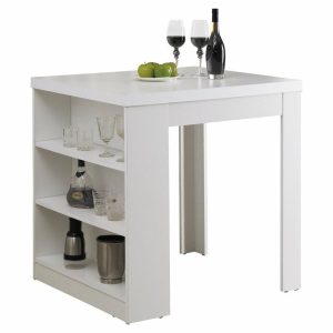 Pub & Bistro Tables |   Dining Table, 36″ Rectangular, Small, Kitchen, Dining Room, Laminate, White Furniture Pub & Bistro Tables