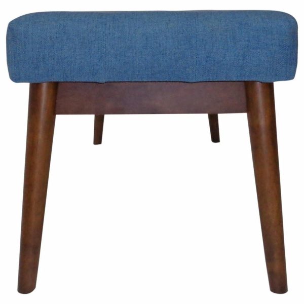 Bedroom Benches |   Gdf Studio Flora Mid Century Tufted Fabric Ottoman, Blue Bedroom Bedroom Benches