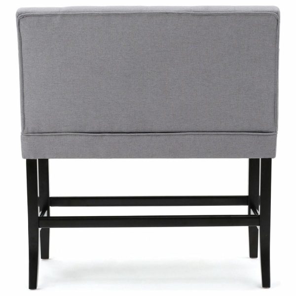 Bedroom Benches |   Gdf Studio Paddy Tufted Back Fabric Barstool Bench, Light Gray Bedroom Bedroom Benches