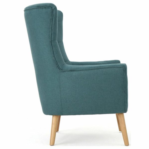 Chairs |   Gdf Studio Temescal Mid Century Modern Dark Teal Fabric Club Chair, Dark Teal Chairs Chairs