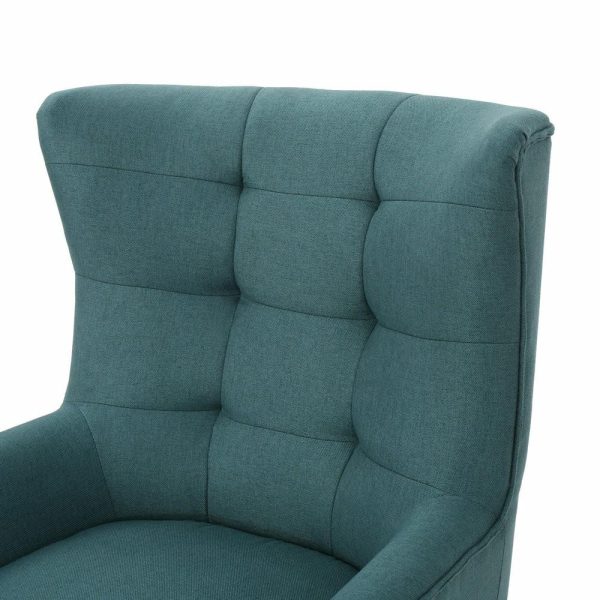 Chairs |   Gdf Studio Temescal Mid Century Modern Dark Teal Fabric Club Chair, Dark Teal Chairs Chairs