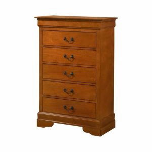 Dressers And Chests |   Glory Furniture Louis Phillipe 5 Drawer Chest In Oak