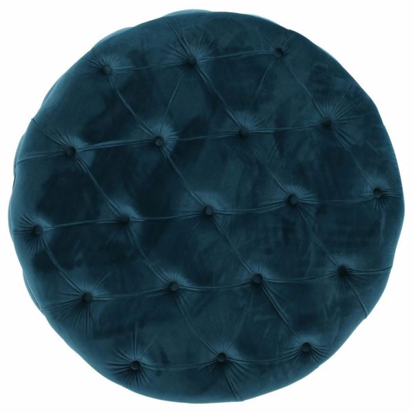 Footstools & Ottomans |   Gdf Studio Maelyn Modern Glam Tufted Velvet Round Ottoman, Teal Footstools & Ottomans Footstools & Ottomans