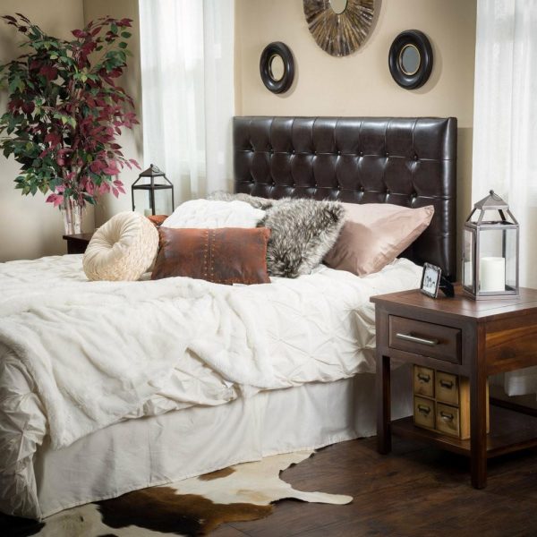 Headboards |   Gdf Studio Lansing Queen/Full Headboard, Brown Leather Bedroom Headboards