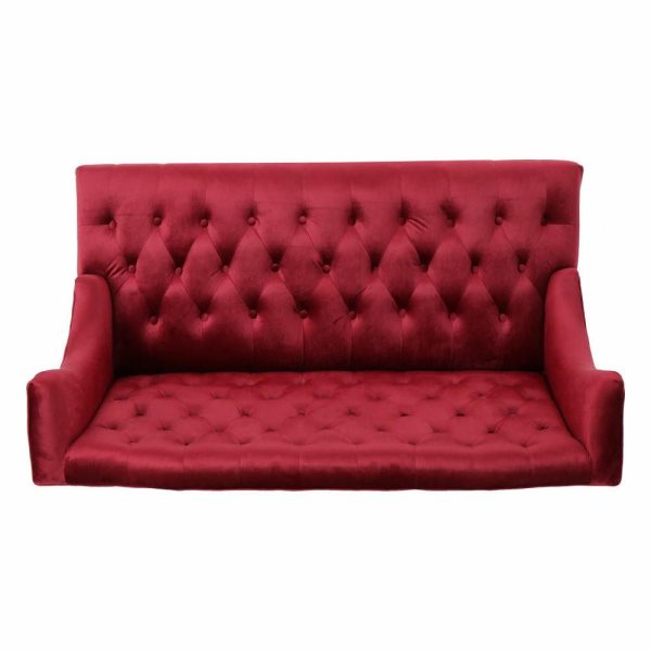 Sofas & Sectionals |   Gdf Studio Leona Traditional High Back Tufted Winged Fabric Loveseat, Wine Furniture Sofas & Sectionals