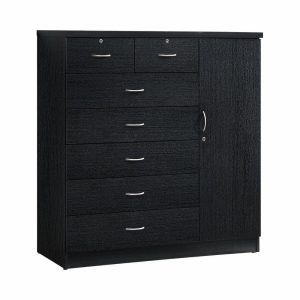 Dressers And Chests |   Hodedah 7 Drawer Chest  In Black Bedroom Dressers And Chests