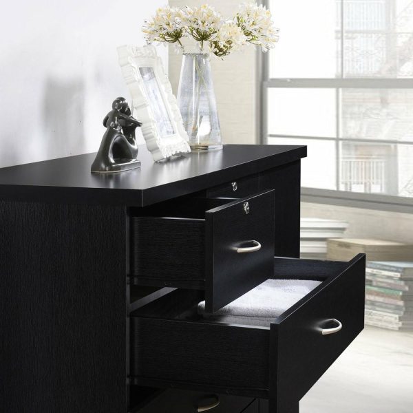 Dressers And Chests |   Hodedah 7 Drawer Chest  In Black Bedroom Dressers And Chests