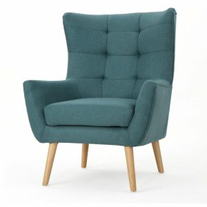 Chairs |   Gdf Studio Temescal Mid Century Modern Dark Teal Fabric Club Chair, Dark Teal Chairs Chairs