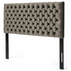 Headboards |   Gdf Studio Hunter Tufted Fabric Queen/ Full Headboard, Gray Bedroom Headboards